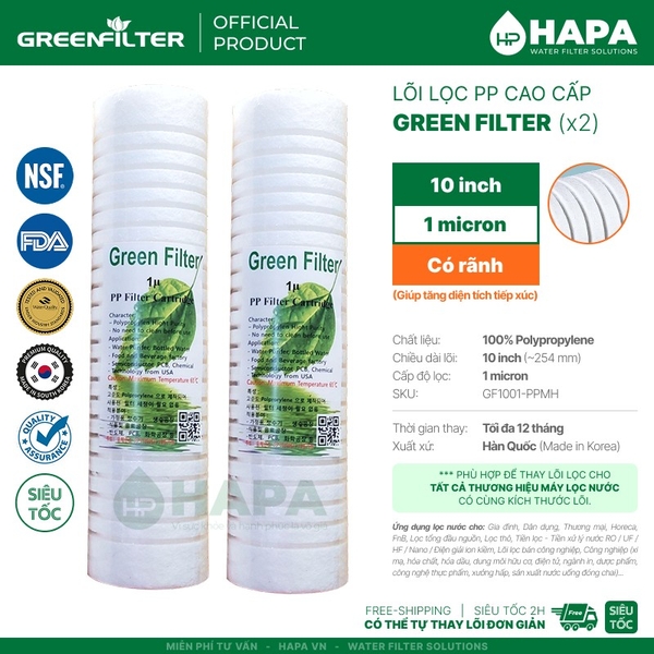 Combo 2 Lõi Lọc Thô 3M AP110 - Lõi Lọc Thay Thế 3M™ Aqua-Pure™ AP11T AP055T AP102T-110 CFS02T / Cốc 20" - Nhập Khẩu Mỹ, Hàng Chính Hãng