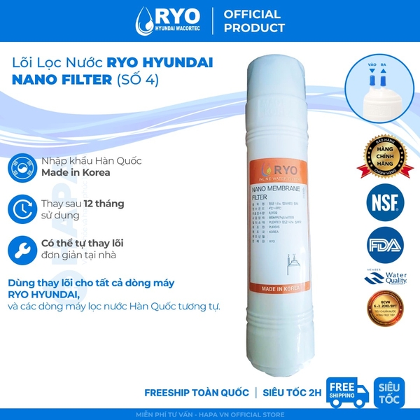 Lõi Lọc Nước RYO HYUNDAI Đầy Đủ Models - Nhập Khẩu Hàn Quốc