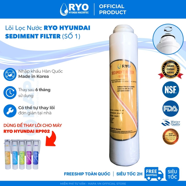 Lõi Lọc Nước RYO Hyundai Cho Máy RP902 - Nhập Khẩu Hàn Quốc