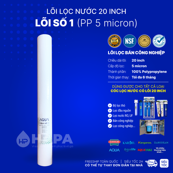 Lõi Lọc Nước PP Plus Sediment Filter 20 inch AQUA - Dùng Cho Mọi Dòng Máy