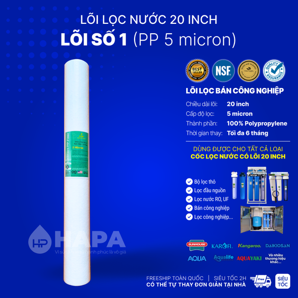 Lõi Lọc Nước Số 1 PP Plus Sediment Filter 20 inch Cho Mọi Dòng Máy