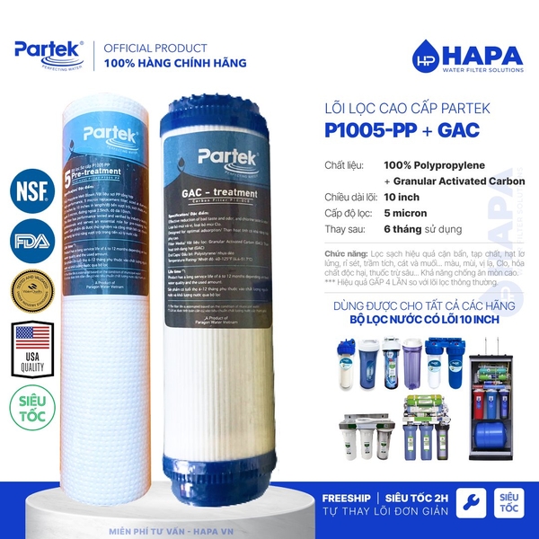 Bộ Tiền Xử Lý Nước PARTEK P4540-PT-K (KDF) Loại Bỏ Phèn Sắt, Clo, Vi Khuẩn cao cấp - Hàng Chính Hãng