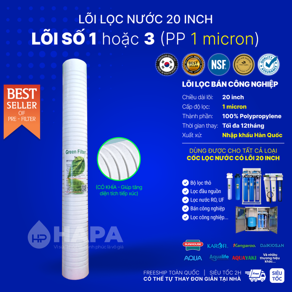 Lõi Lọc Nước PP Plus Sediment Filter 20 inch AQUA - Dùng Cho Mọi Dòng Máy