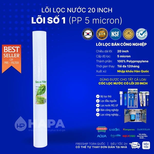 Lõi Lọc Nước Số 1 PP Plus Sediment Filter 20 inch Cho Mọi Dòng Máy