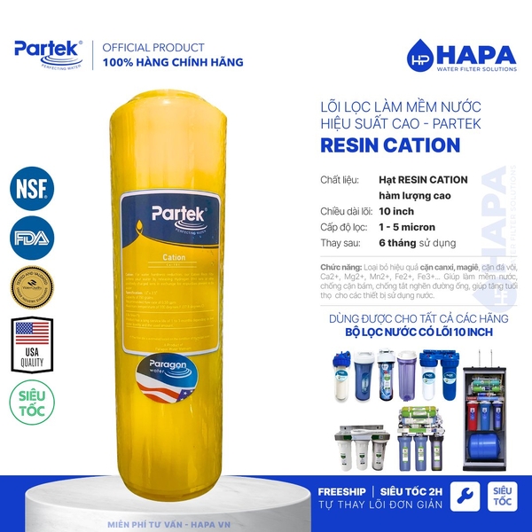 Bộ Lọc Thô PARTEK P1012-PRS 10 inch Cao Cấp USA Quality - Tùy Chọn Lõi Lọc, Hàng Chính Hãng