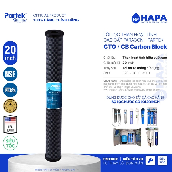 Lõi Lọc Nước PARAGON PARTEK, Full Models Lõi Lọc Thô Cao Cấp