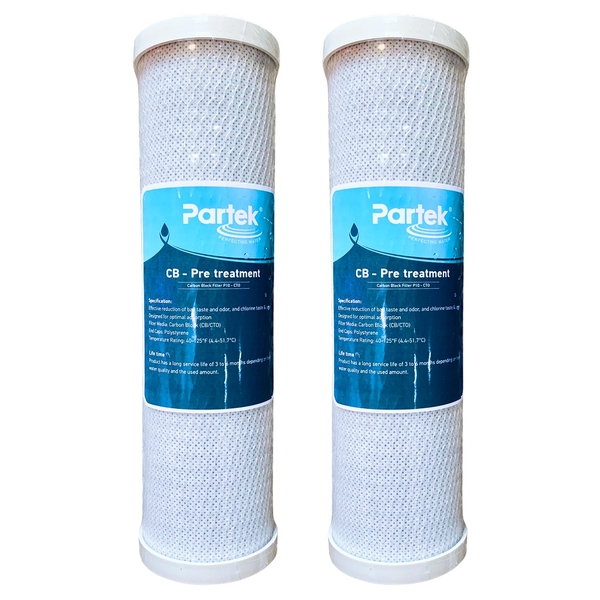 Lõi Lọc Than Hoạt Tính 10 inch PARTEK P10-CTO Carbon Block Cao Cấp - Hàng Chính Hãng