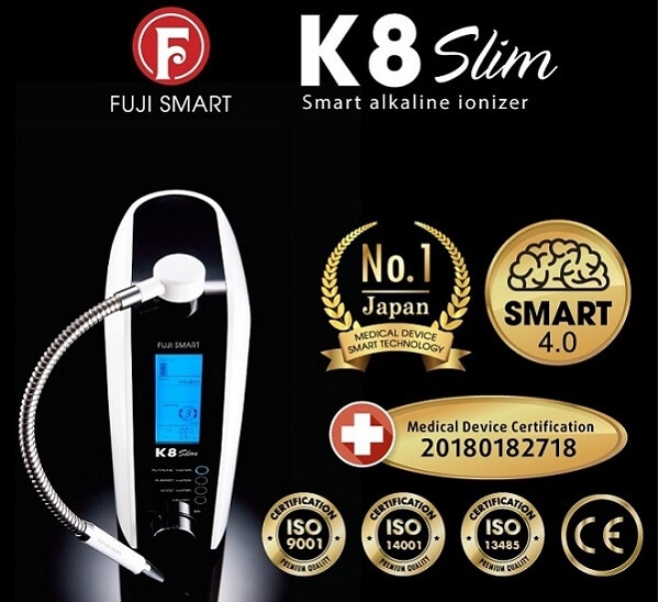Máy Điện Giải ION Kiềm FUJI SMART K8 Slim - Nhập Khẩu Nhật Bản