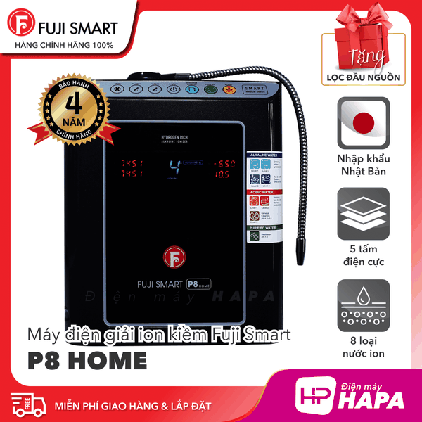 Máy Điện Giải ION Kiềm FUJI SMART P8 Home - Nhập Khẩu Nhật Bản