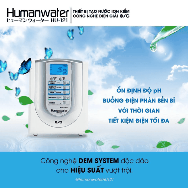 Máy Điện Giải ION Kiềm OSG Human Water HU-121 - Nhập Khẩu Nhật Bản