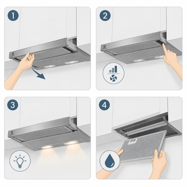 Máy Hút Mùi Âm Tủ Electrolux LFP316S - 370 m³/h