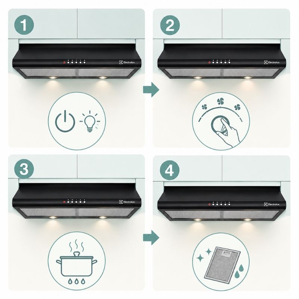 Máy Hút Mùi Cổ Điển Electrolux EFT6510K - 520 m³/h
