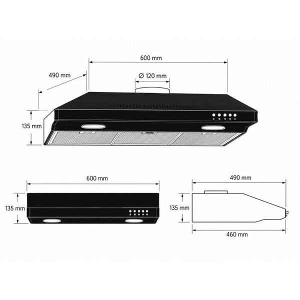 Máy Hút Mùi Cổ Điển Electrolux EFT6032K - 190 m³/h