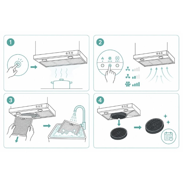 Máy Hút Mùi Cổ Điển Electrolux EFT6032K - 190 m³/h