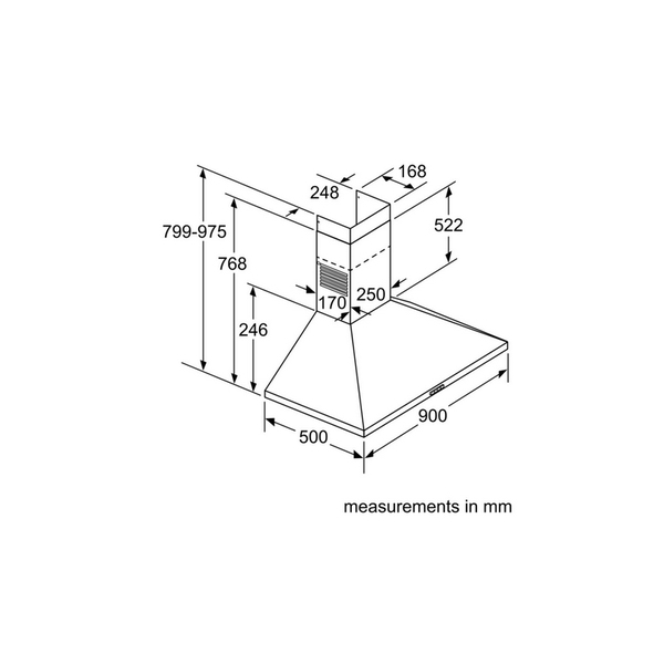 Máy Hút Mùi Áp Tường Bosch HMH.DWP96BC50B - 780 m³/h