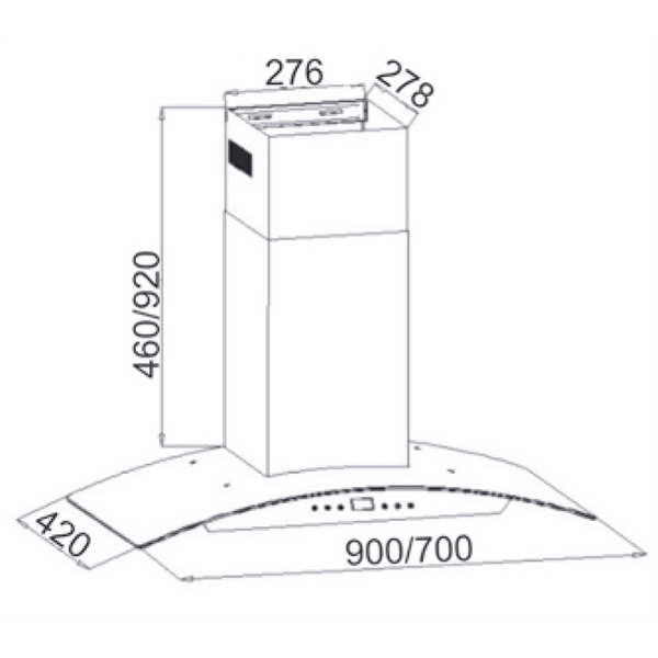 Máy Hút Mùi Khói Canzy CZ 1870, CZ 1890 - 1200 m³/h