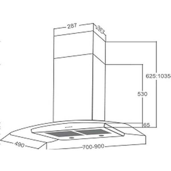 Máy Hút Mùi Áp Tường Kính Cong Canzy CZ V57, CZ V59 - 1400 m³/h