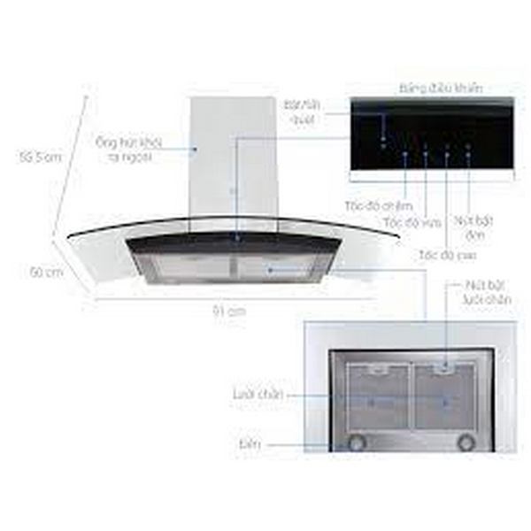 Máy Hút Mùi Khói Electrolux EFC636GAR - 1100 m³/h