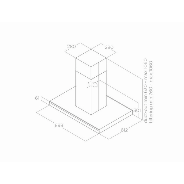 Máy Hút Mùi Đảo Elica ADÉLE 350 - 1000 m³/h Treo Độc Lập