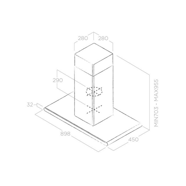 Máy Hút Mùi Đảo Elica GALAXY ISLAND - 645 m³/h Treo Độc Lập