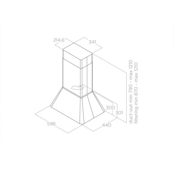 Máy Hút Mùi Đảo Elica IKONA - 610 m³/h Treo Độc Lập