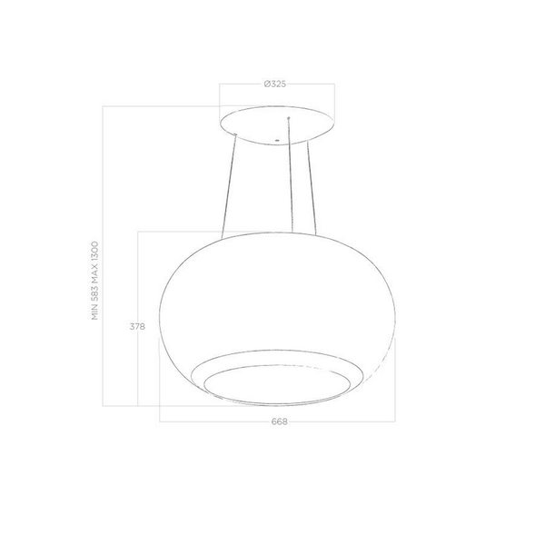Máy Hút Mùi Khói Elica INTERSTELLAR 200 - 550 m³/h Treo Độc Lập