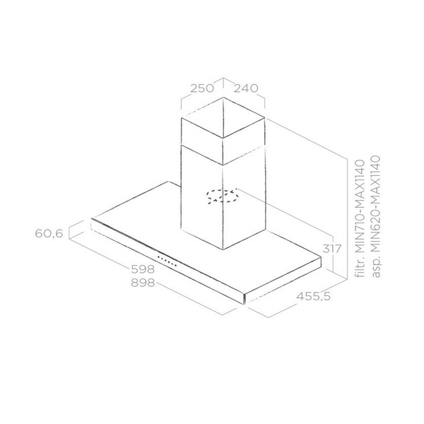 Máy Hút Mùi Khói Áp Tường Elica JOY - 1000 m³/h