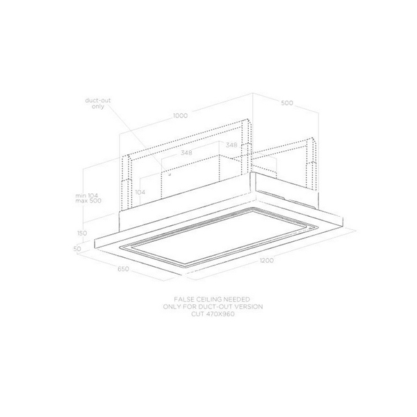 Máy Hút Mùi Âm Trần ELICA LULLABY - 790 m³/h