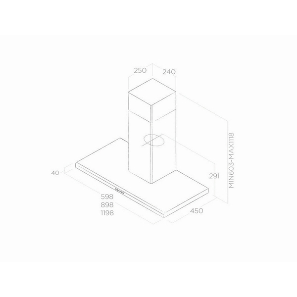 Máy Hút Mùi Áp Tường Elica MOON 350 - 900 m³/h