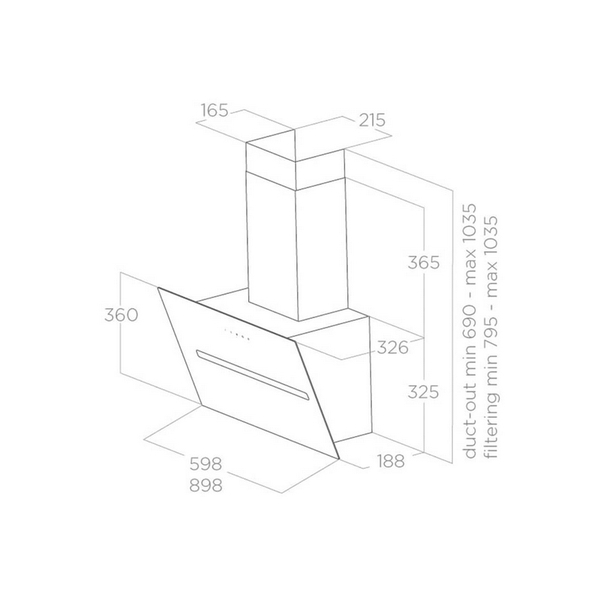 Máy Hút Mùi Khói Elica SHY S 300 - 900 m³/h