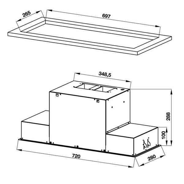 Máy Hút Mùi Âm Tủ Hafele HH-BI72A 533.80.027 - 1200 m³/h