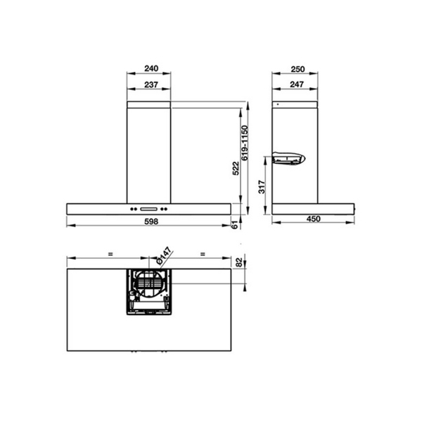 Máy Hút Mùi Gắn Tường Hafele HH-WI60B 539.81.173 - 900 m³/h