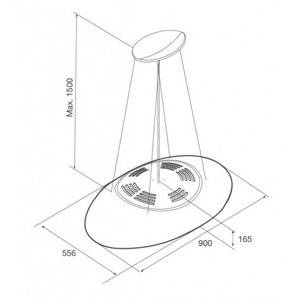Máy Hút Khói Khử Mùi Đảo Malloca ECLIPSE -K600 Đảo - 600 m³/h Treo Độc Lập