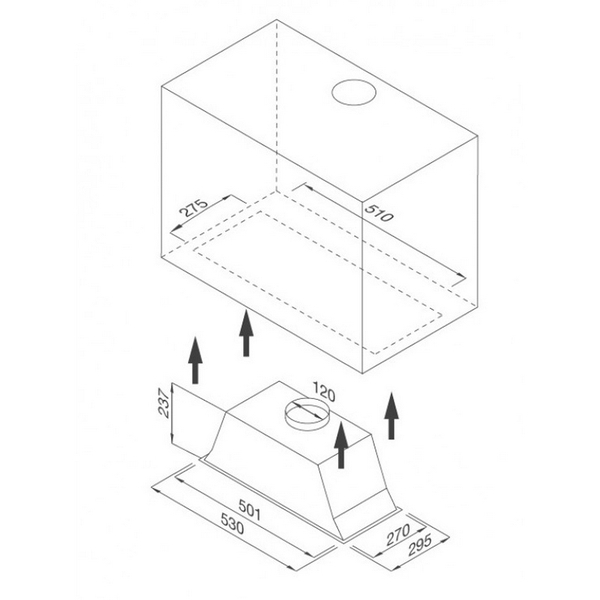 Máy Hút Khói Âm Tủ Malloca K1153 - 600 m³/h