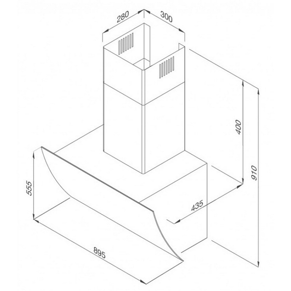 Máy Hút Khói Khử Mùi Malloca MC 9039W Áp Tường Nghiêng - 850 m³/h