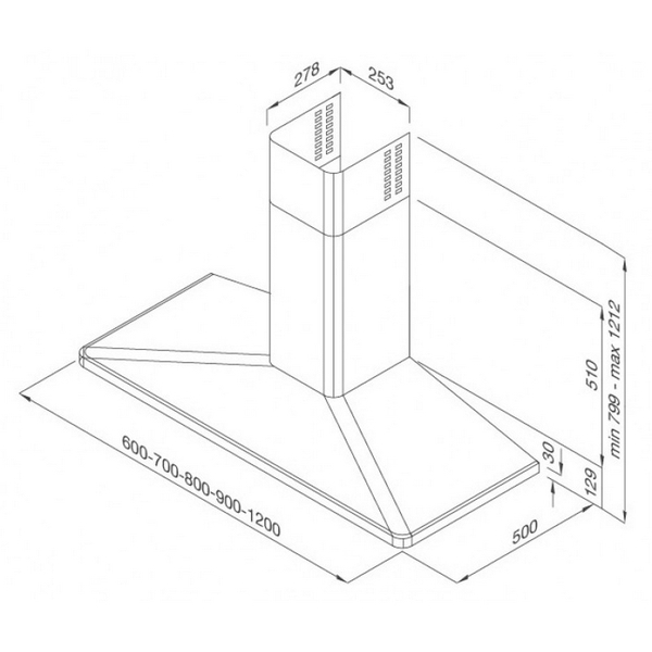 Máy Hút Mùi Malloca VARESE-K5020 Áp Tường - 850 m³/h