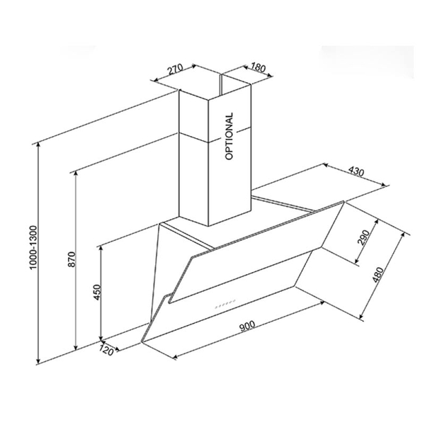 Máy Hút Mùi Gắn Tường SMEG KSVV90NRA 536.84.459 - 830 m³/h