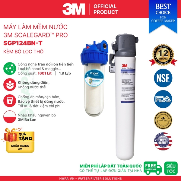 Máy Lọc Nước 3M Cho Máy Pha Cà Phê cao cấp - Nhập khẩu Mỹ, Hàng Chính Hãng 3M™ Aqua-Pure™
