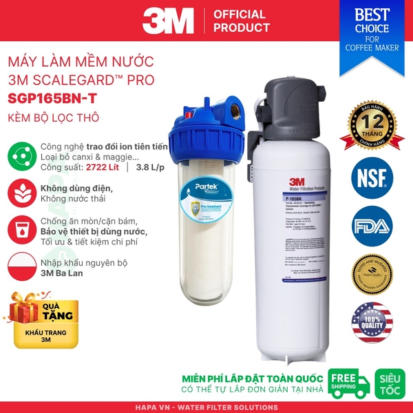 Máy Làm Mềm Nước 3M SGP124BN-T, SGP165BN-T, SGP195BN-T SCALEGARD™ PRO - Hàng Chính Hãng 3M™ Aqua-Pure™