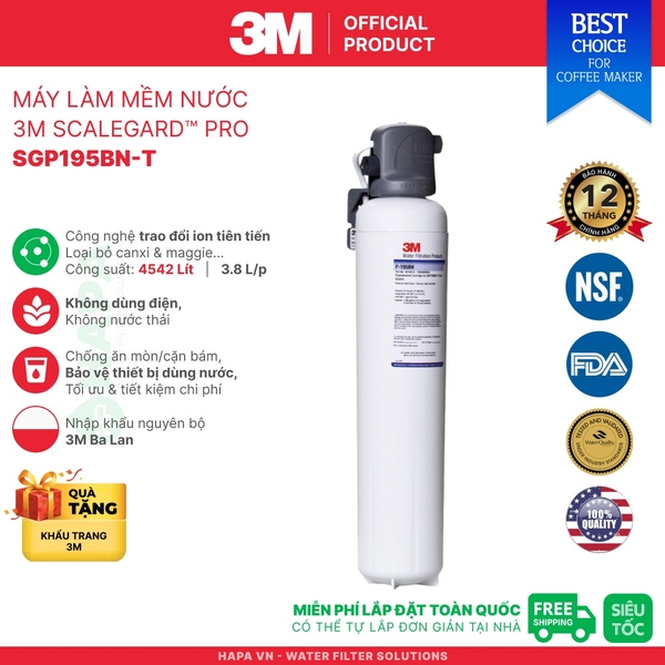 Máy Làm Mềm Nước 3M SGP124BN-T, SGP165BN-T, SGP195BN-T SCALEGARD™ PRO