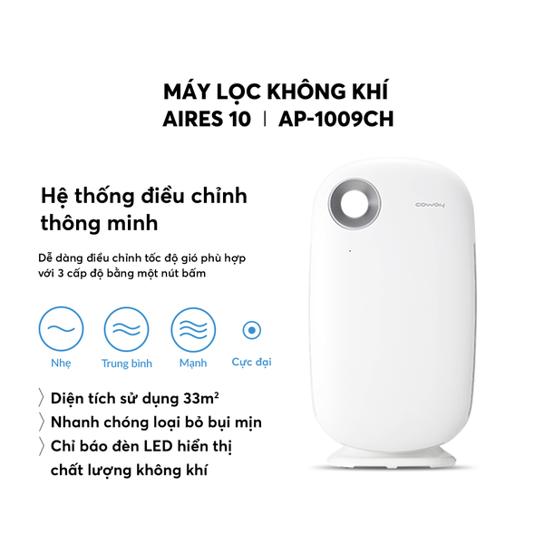 Máy Lọc Không Khí COWAY AIRES 10 AP-1009CH ≤33m² - Nhập Khẩu Hàn Quốc