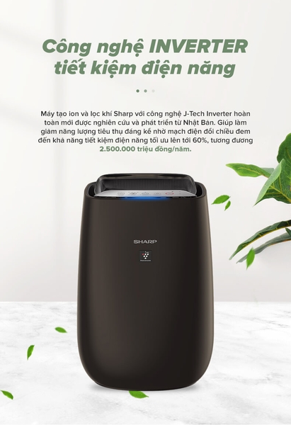Máy Lọc Không Khí SHARP FP-J50V-H ≤50m², Plasmacluster ion