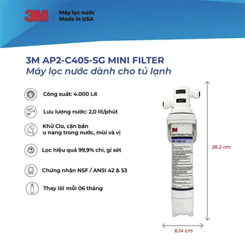 Máy Lọc Nước 3M AP2-C405-SG Mini Filter - Nhập Khẩu 3M Mexico