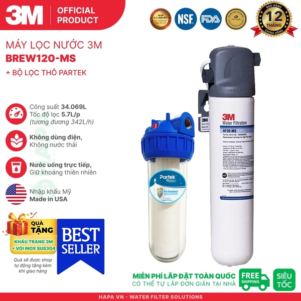Máy Lọc Nước 3M™ Aqua-Pure™ Cho Máy Làm Đá Trực Tiếp - Nhập khẩu Mỹ