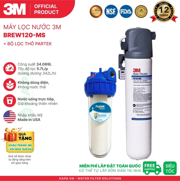 Máy Lọc Nước 3M Cho Máy Làm Đá Trực Tiếp - Nhập khẩu Mỹ