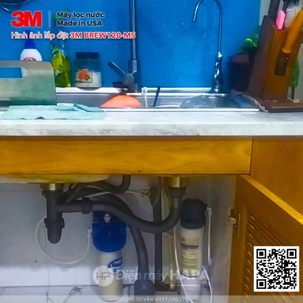 Ảnh lắp đặt thực tế của Máy Lọc Nước Uống Trực Tiếp 3M BREW120-MS tại Điện máy HAPA - 05