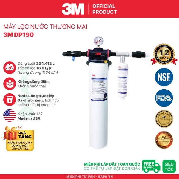 Máy Lọc Nước 3M™ Aqua-Pure™ DP190 Chuyên Dùng Quán Cà Phê, Nhà Hàng - Nhập Khẩu Mỹ