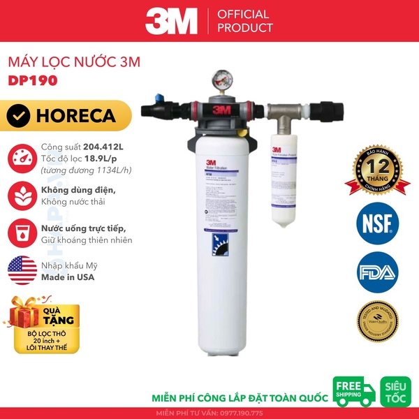 Máy Lọc Nước 3M DP190 Chuyên Dùng Quán Cà Phê, Nhà Hàng - Nhập Khẩu Mỹ