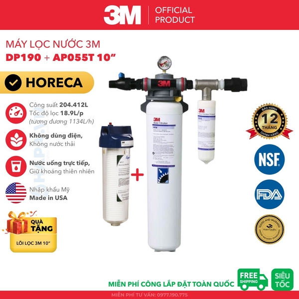 Máy Lọc Nước 3M DP190 Chuyên Dùng Quán Cà Phê, Nhà Hàng - Nhập Khẩu Mỹ