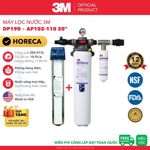 Máy Lọc Nước 3M DP190 Chuyên Dùng Quán Cà Phê, Nhà Hàng - Nhập Khẩu Mỹ